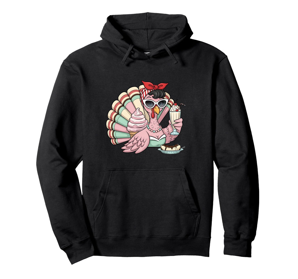 Diner Turkey Funny Thanksgiving Ice Hoodie - Unique Graphic Men Women - T-Shirt, Sweatshirt, Hoodie