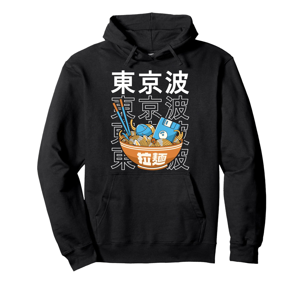 Digital Ramen Bowl Kawaii Aesthetic Hoodie - Trendy Graphic for Adults - T-Shirt, Sweatshirt, Hoodie