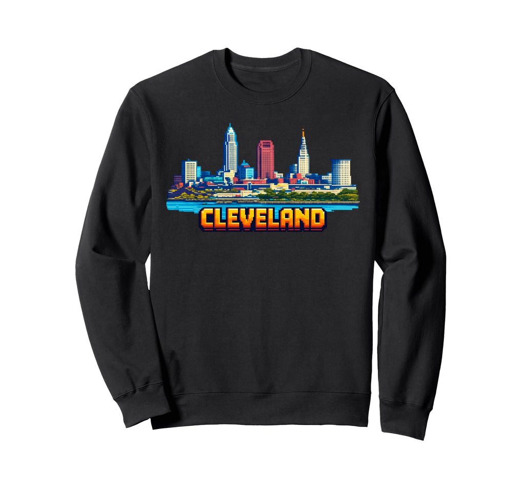 Cleveland 8 Bit Video Arcade Gamer Sweatshirt - Streetwear Style Men Women - T-Shirt, Sweatshirt, Hoodie