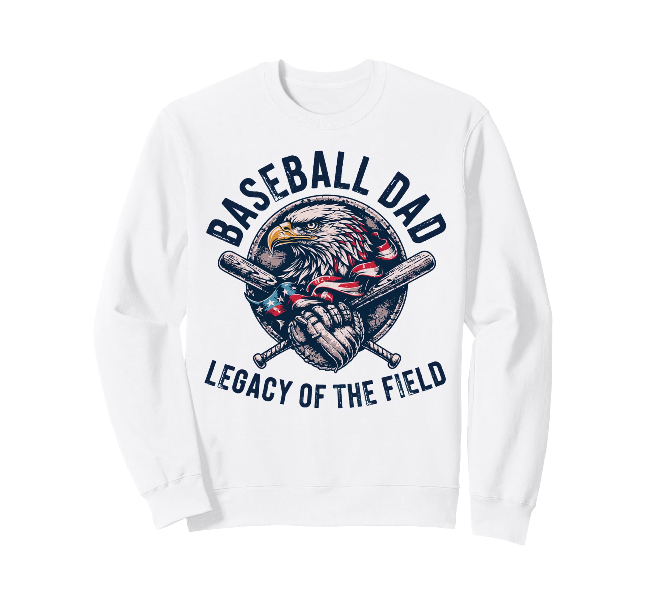 Patriotic Baseball Father Sweatshirt - Fun Novelty Design for Adults - T-Shirt, Sweatshirt, Hoodie