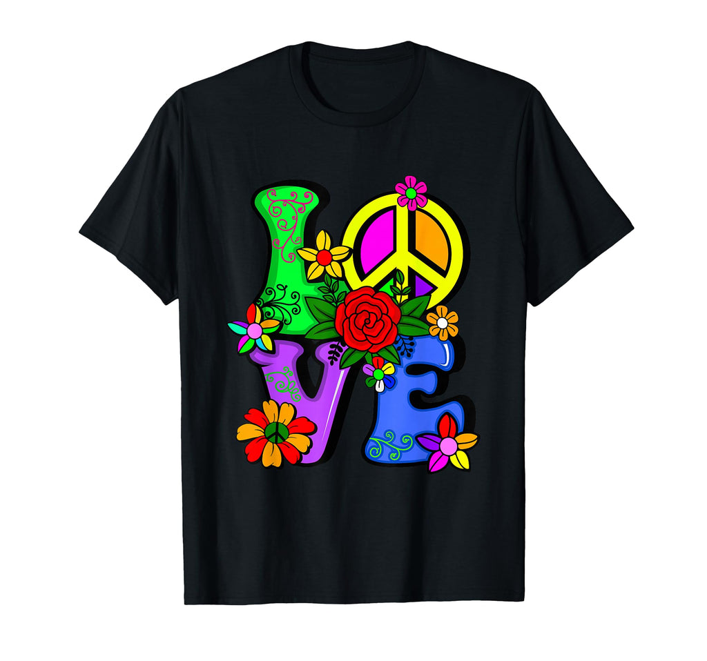 60S 70S Flower Power Hippy Groovy Love T-Shirt - Novelty Apparel Unisex - T-Shirt, Sweatshirt, Hoodie
