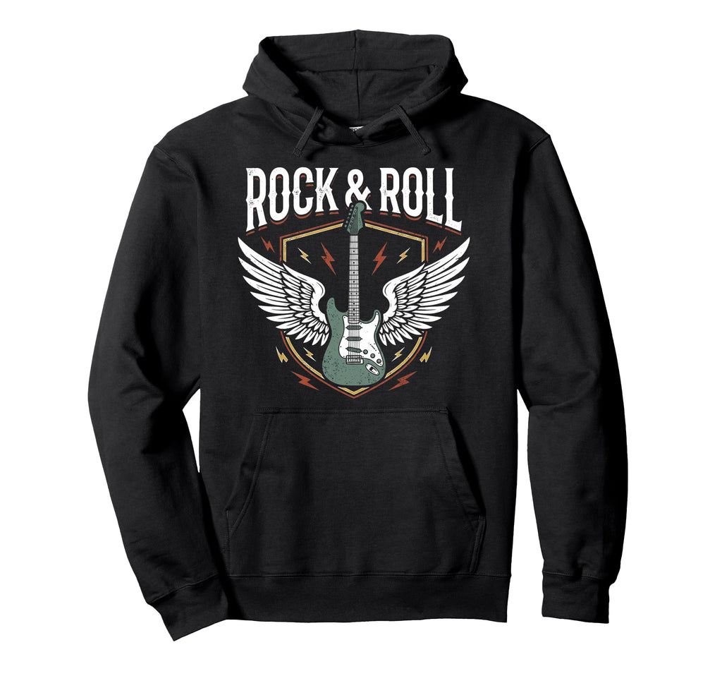 Rock And Roll Electric Guitar Heavy Hoodie - Aesthetic Graphic for Adults - T-Shirt, Sweatshirt, Hoodie