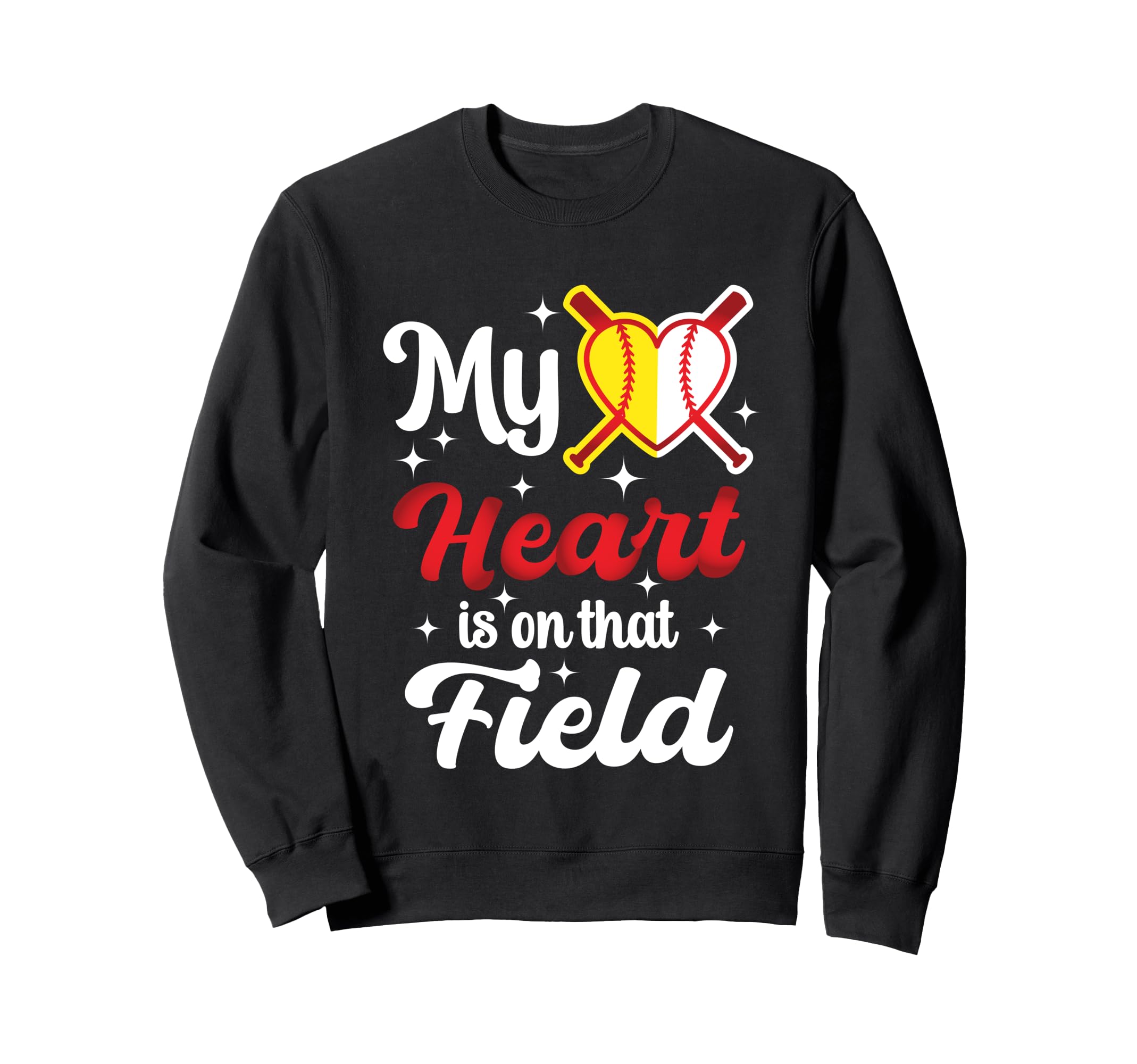 My Heart Is That Field Baseball Sweatshirt - Trendy Graphic for Adults - T-Shirt, Sweatshirt, Hoodie