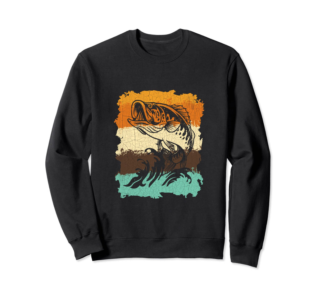 Bass Fishing Distressed Fishermen Sweatshirt - Streetwear Style Men Women - T-Shirt, Sweatshirt, Hoodie