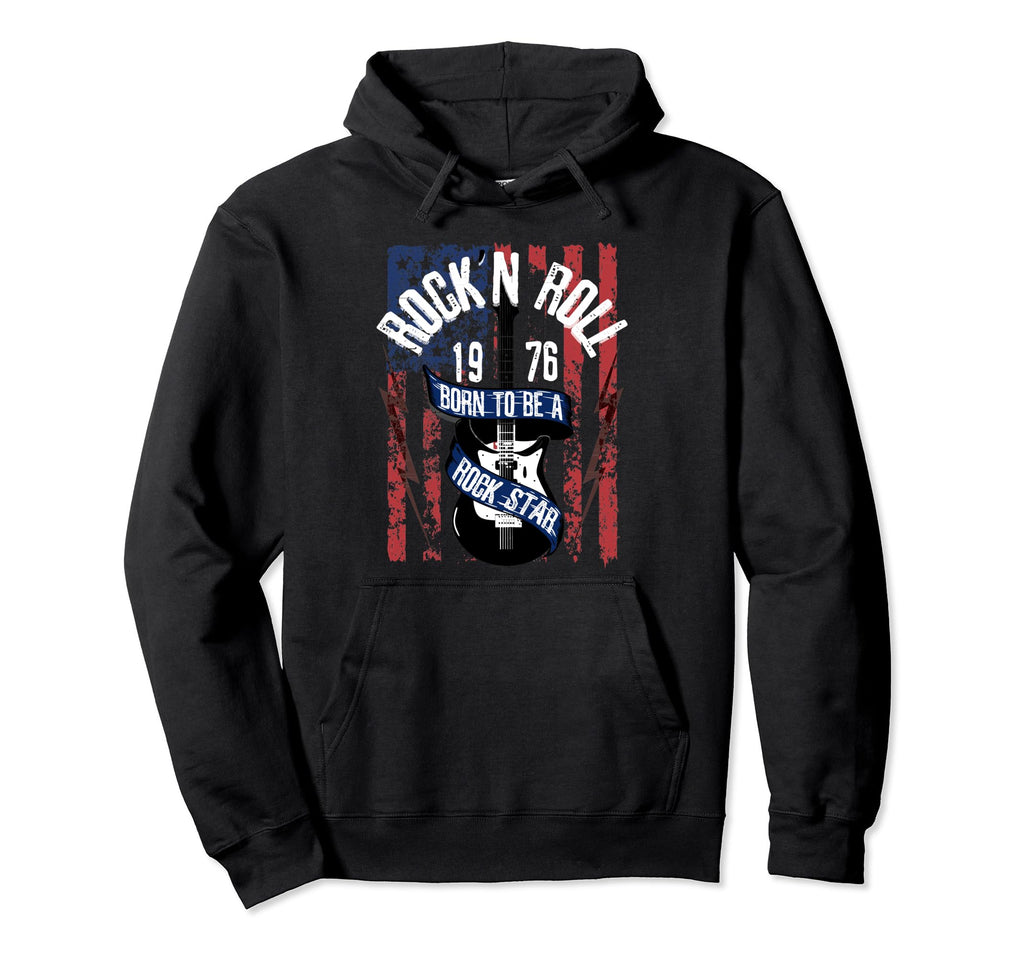 Rock N Roll Guitar Vinatge Music Band Hoodie - Trendy Graphic Men Women - T-Shirt, Sweatshirt, Hoodie