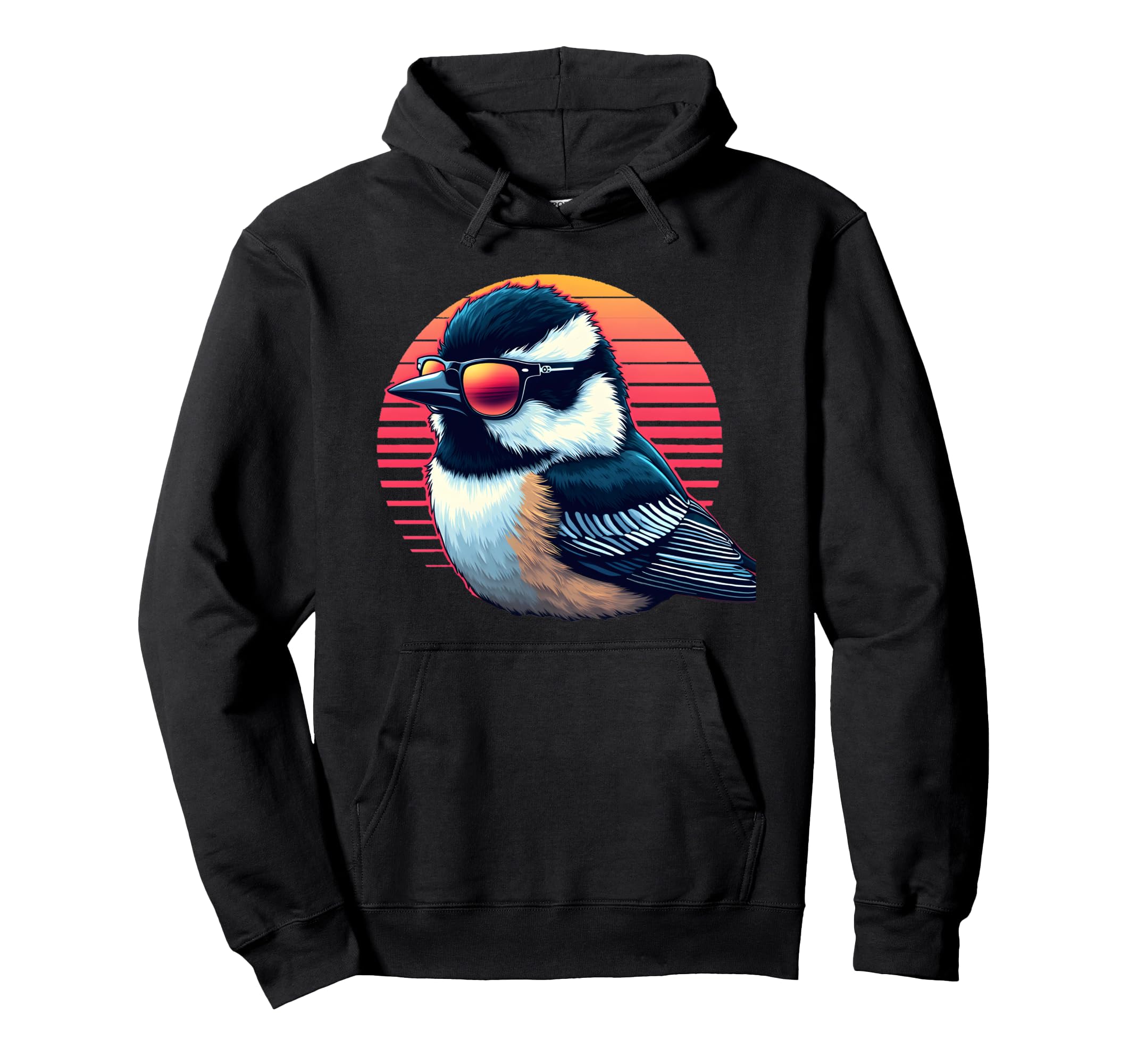 Black Capped Chickadee Bird Sunglasses Hoodie - Novelty Apparel Unisex - T-Shirt, Sweatshirt, Hoodie