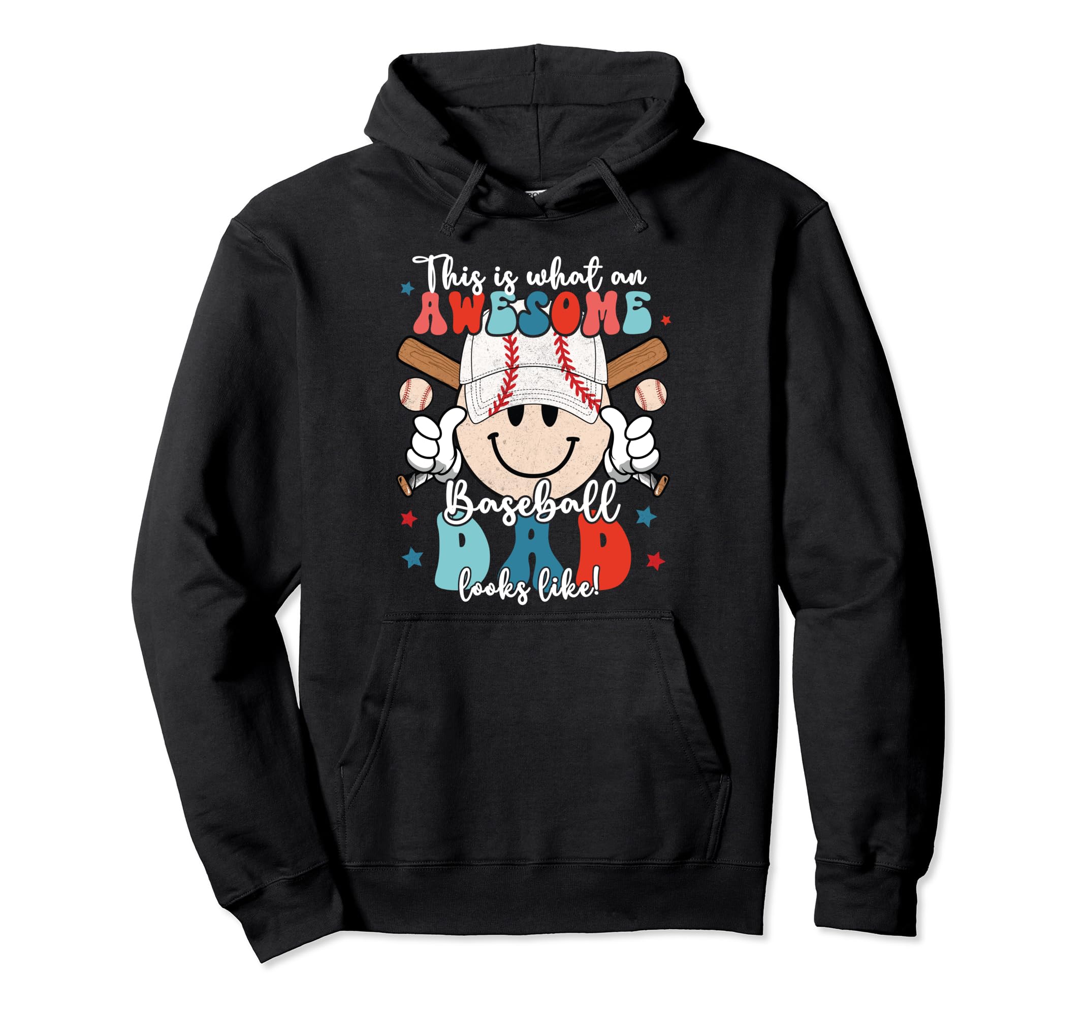 Awesome Baseball Dad Looks Like Smile Hoodie - Streetwear Style Men Women - T-Shirt, Sweatshirt, Hoodie
