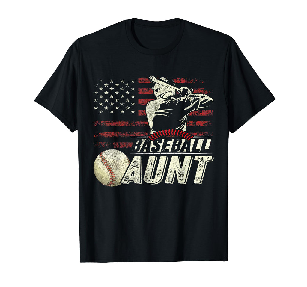 Baseball Aunt Us Flag Gifts Aunt T-Shirt - Streetwear Style for Adults - T-Shirt, Sweatshirt, Hoodie