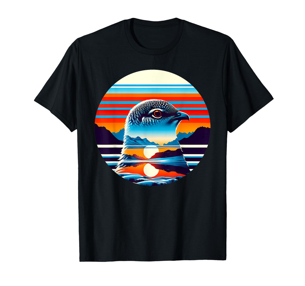 Ptarmigan Bird Sunset Safari 70S T-Shirt - Casual Everyday Wear Men Women - T-Shirt, Sweatshirt, Hoodie