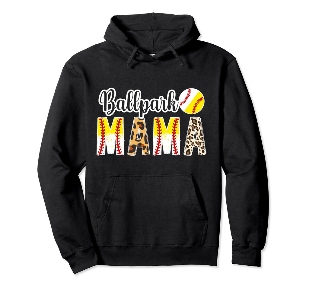 Ballpark Mama Softball Baseball Mom Ballers Hoodie - Graphic Print Unisex - T-Shirt, Sweatshirt, Hoodie