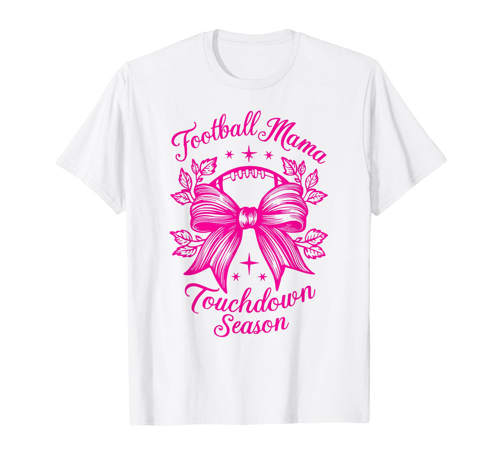Womens Moms Coquette Bow Football Lover T-Shirt - Trendy Graphic Men Women - T-Shirt, Sweatshirt, Hoodie