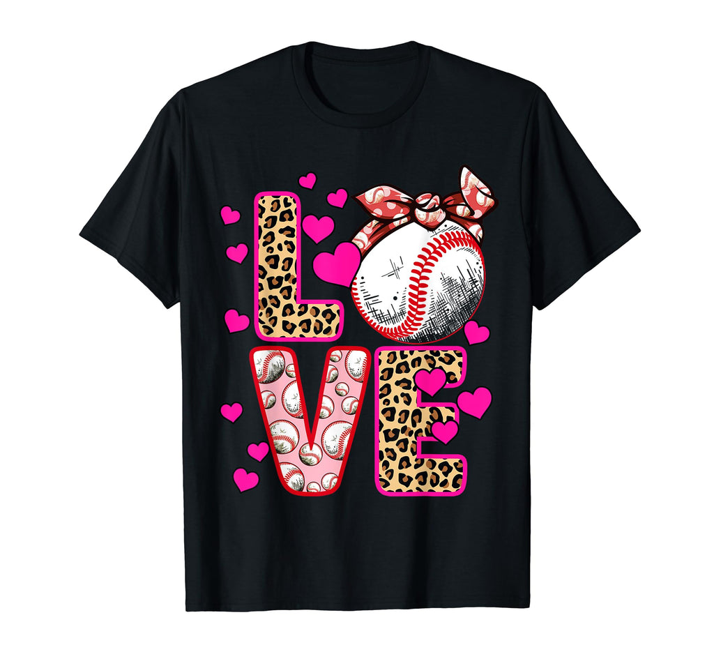 Love Baseball Headband Leopard Baseball T-Shirt - Minimalist Print Unisex - T-Shirt, Sweatshirt, Hoodie