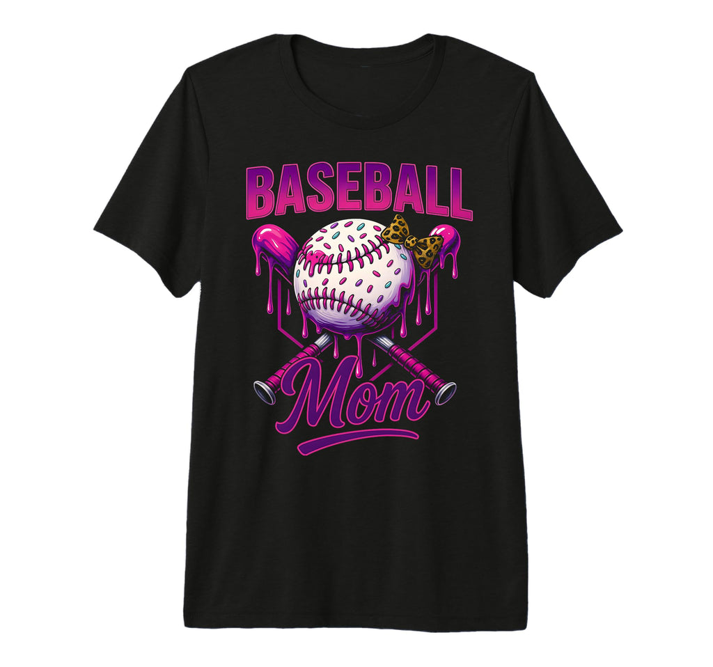 Baseball Mom Drip Ice Cream Baseball T-Shirt - Custom Art Print for Adults - T-Shirt, Sweatshirt, Hoodie