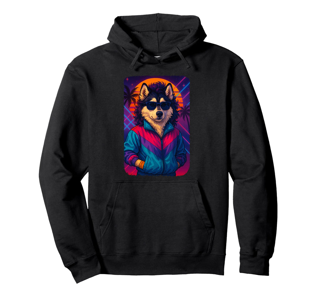 80S Aesthetic Husky Tracksuit Jacket Hoodie - Unique Graphic for Adults - T-Shirt, Sweatshirt, Hoodie