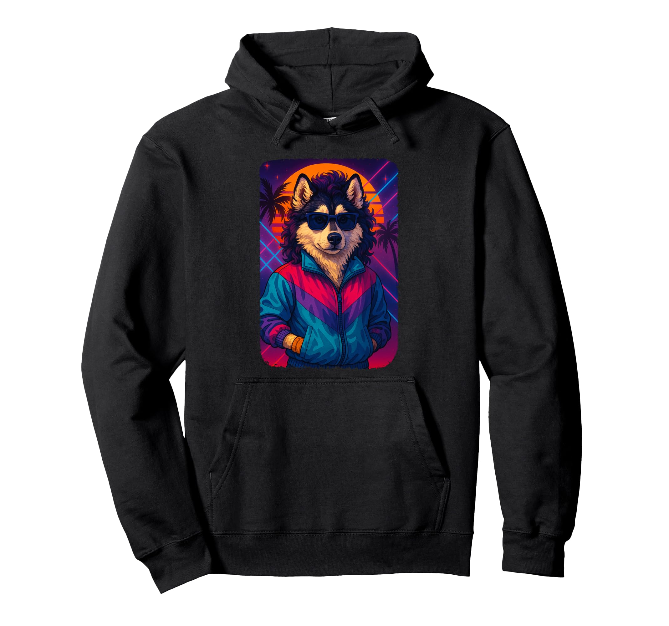 80S Aesthetic Husky Tracksuit Jacket Hoodie - Unique Graphic for Adults - T-Shirt, Sweatshirt, Hoodie