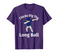 Chicks Dig Long Ball Dabbing Baseball Gift T-Shirt - Graphic Print Unisex - T-Shirt, Sweatshirt, Hoodie