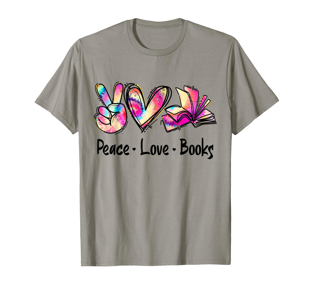 Peace Love Books Librarian Teacher T-Shirt - Casual Everyday Wear Unisex - T-Shirt, Sweatshirt, Hoodie