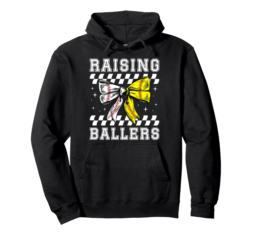Raising Ballers Groovy Baseball Hoodie - Streetwear Style for Adults - T-Shirt, Sweatshirt, Hoodie