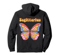 Sagittarius Zodiac Butterfly Boho Hoodie - Aesthetic Graphic Unisex - T-Shirt, Sweatshirt, Hoodie