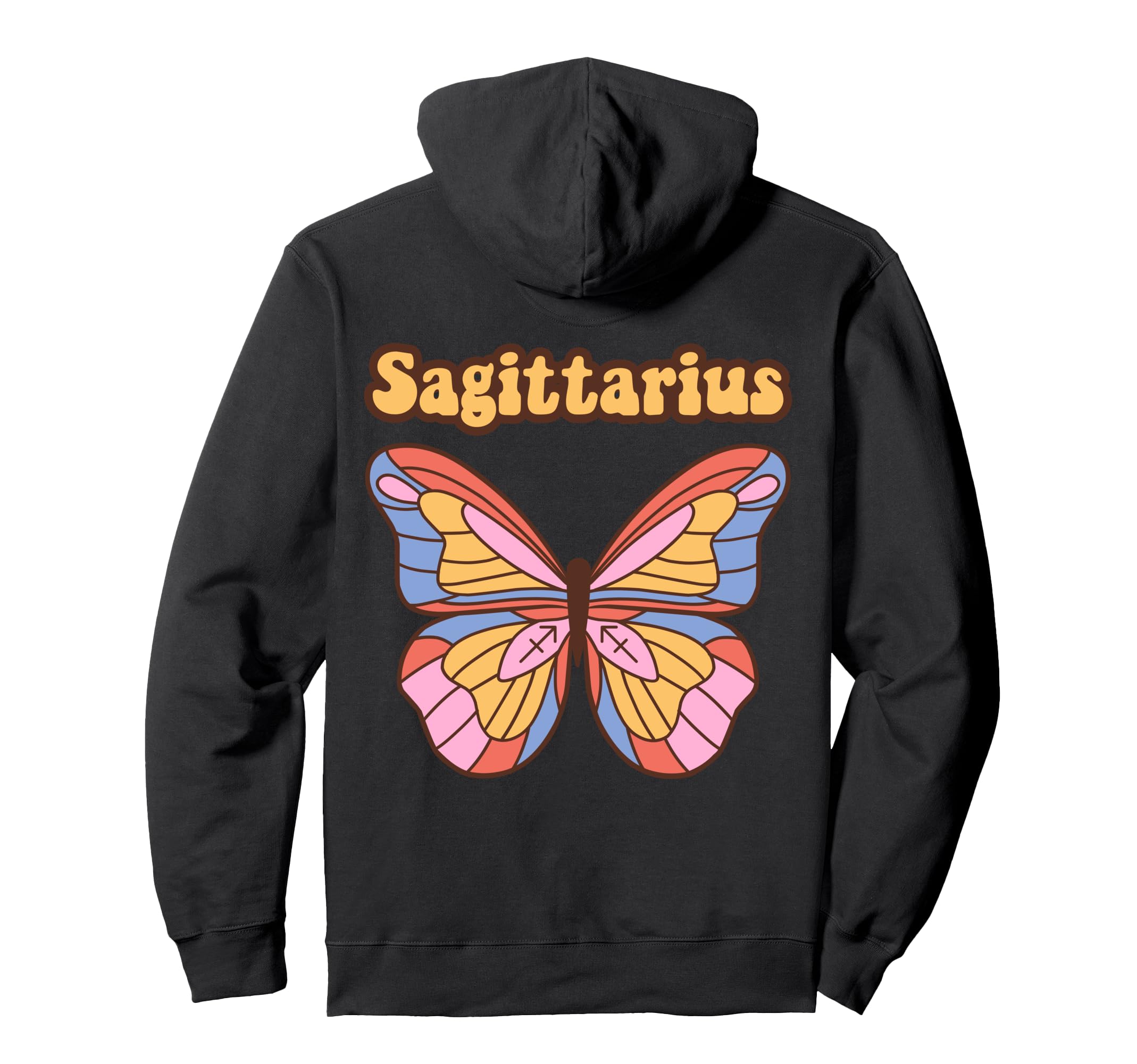 Sagittarius Zodiac Butterfly Boho Hoodie - Aesthetic Graphic Unisex - T-Shirt, Sweatshirt, Hoodie