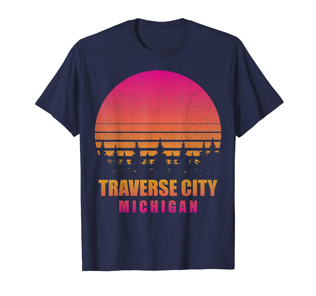 Traverse City Michigan Mi Home 70S T-Shirt - Unique Graphic for Adults - T-Shirt, Sweatshirt, Hoodie