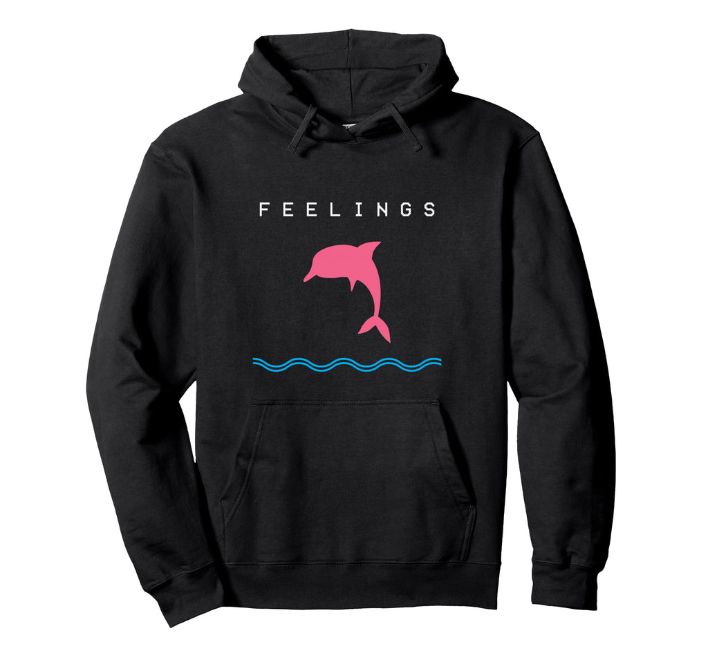 F E E L I N G S Dolphin Vaporwave Hoodie - Custom Art Print for Adults - T-Shirt, Sweatshirt, Hoodie