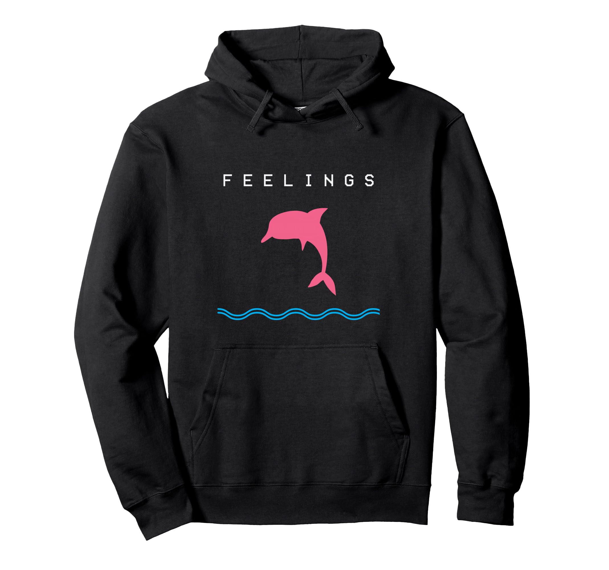 F E E L I N G S Dolphin Vaporwave Hoodie - Custom Art Print for Adults - T-Shirt, Sweatshirt, Hoodie