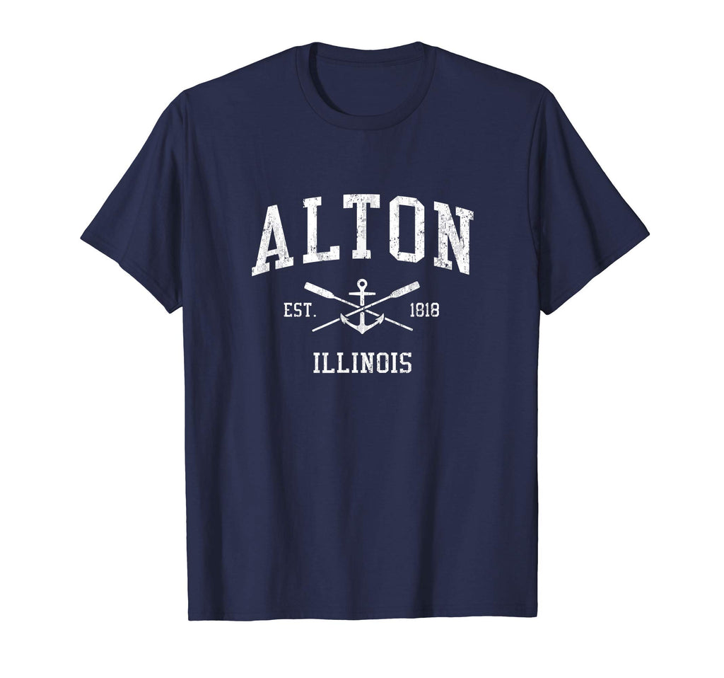 Alton Il Crossed Oars Boat Anchor T-Shirt - Streetwear Style Men Women - T-Shirt, Sweatshirt, Hoodie