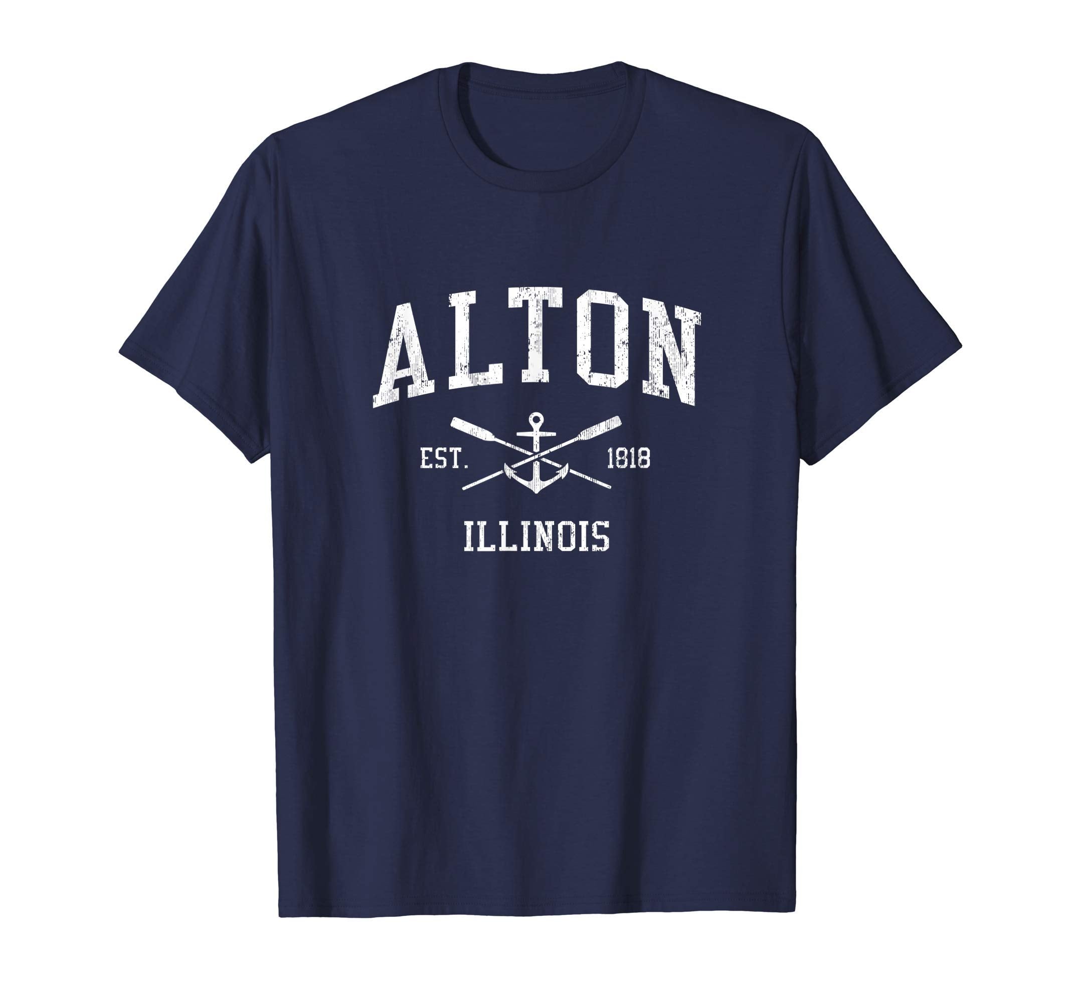 Alton Il Crossed Oars Boat Anchor T-Shirt - Streetwear Style Men Women - T-Shirt, Sweatshirt, Hoodie