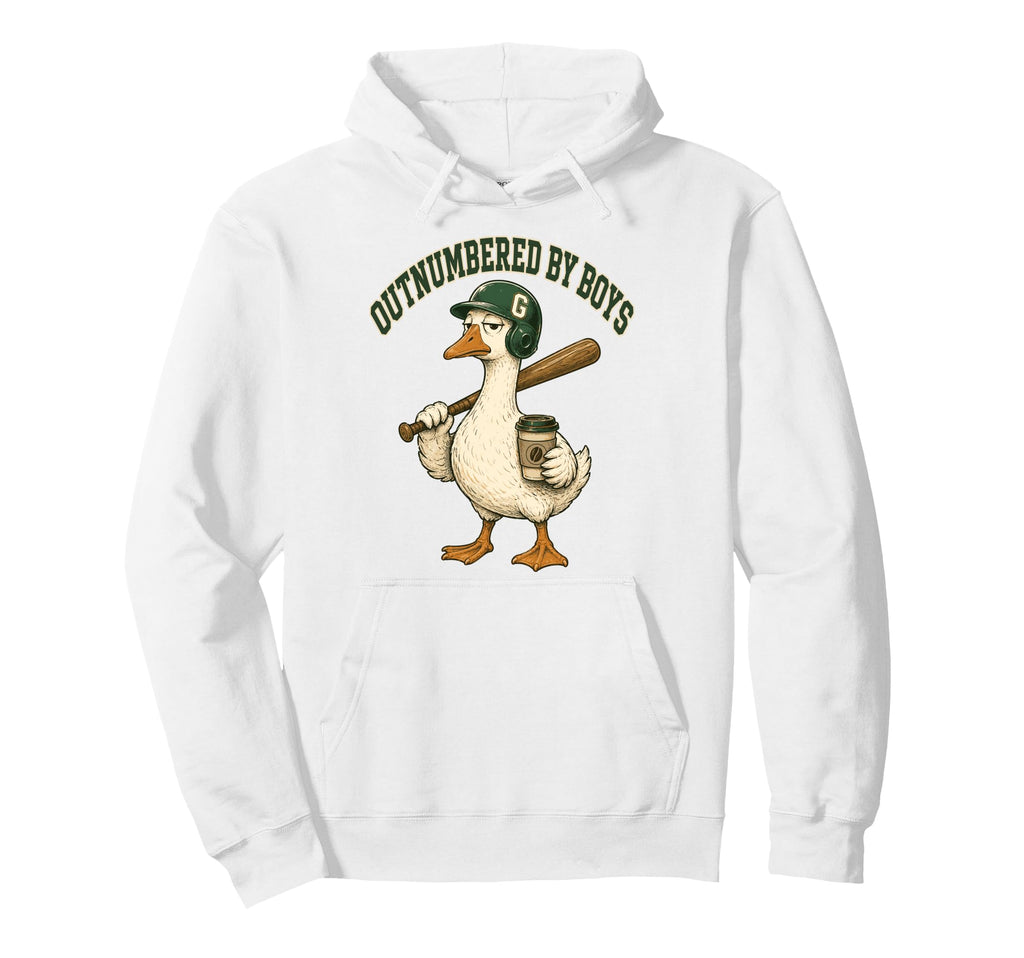 Outnumbered Mom Goose Baseball Mama Hoodie - Graphic Print Men Women - T-Shirt, Sweatshirt, Hoodie
