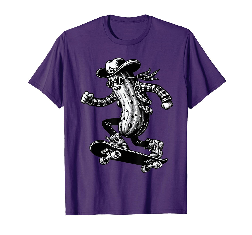 Pickle Skateboard Cowboy Meme Funny T-Shirt - Graphic Print for Adults - T-Shirt, Sweatshirt, Hoodie