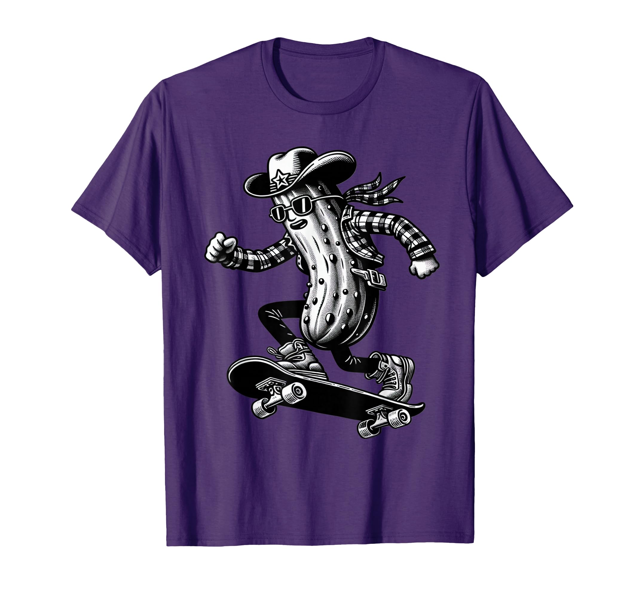 Pickle Skateboard Cowboy Meme Funny T-Shirt - Graphic Print for Adults - T-Shirt, Sweatshirt, Hoodie