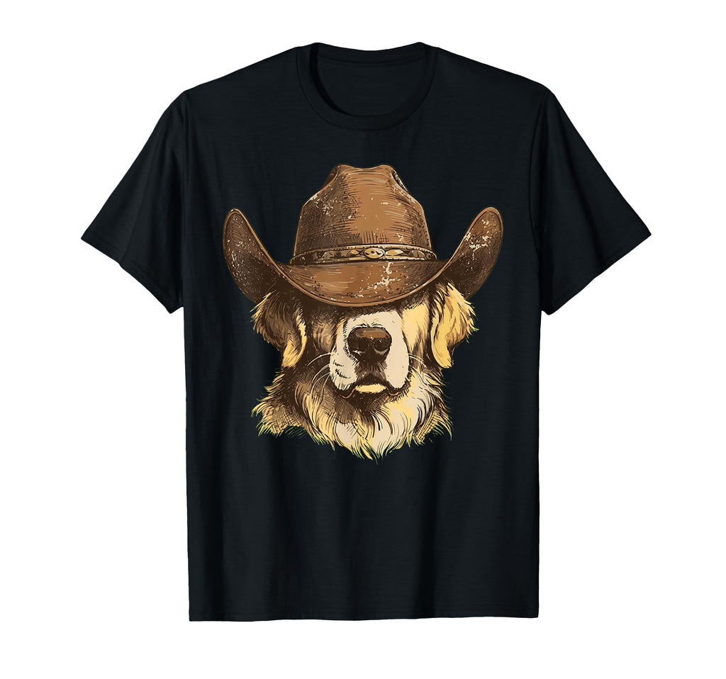 Golden Retriever Cowboy Western Hat T-Shirt - Streetwear Style Men Women - T-Shirt, Sweatshirt, Hoodie