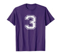 Number 3 Three Distressed Sports T-Shirt - Fun Novelty Design Men Women - T-Shirt, Sweatshirt, Hoodie