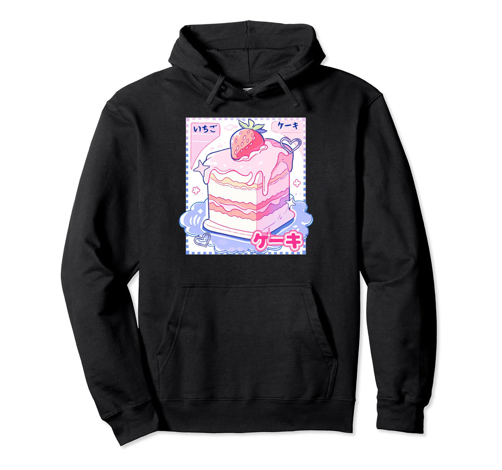 Strawberry Cake Y2K Anime Japanese Hoodie - Minimalist Print Men Women - T-Shirt, Sweatshirt, Hoodie