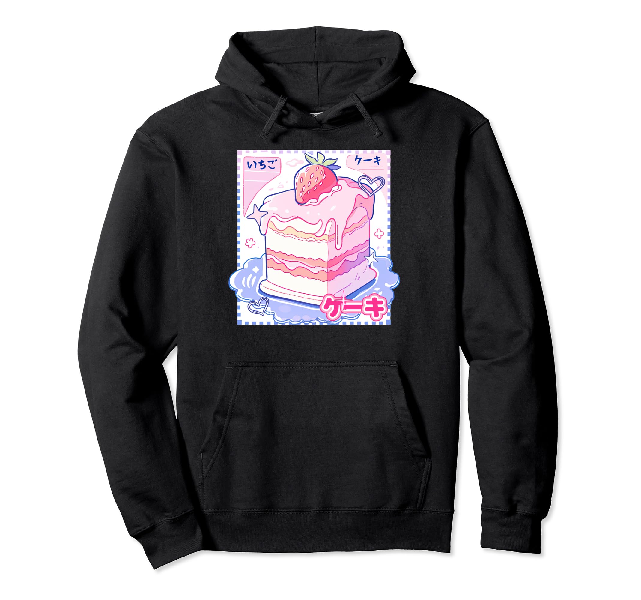 Strawberry Cake Y2K Anime Japanese Hoodie - Minimalist Print Men Women - T-Shirt, Sweatshirt, Hoodie