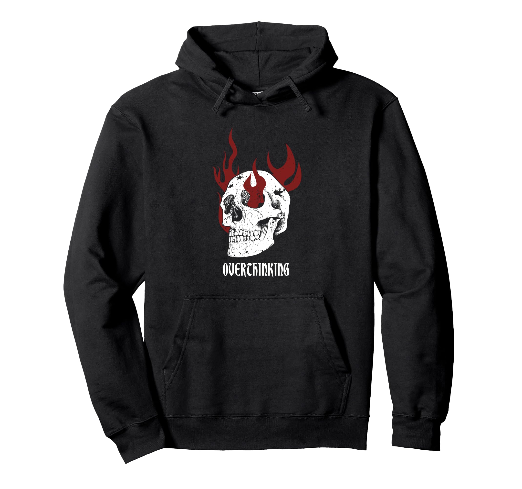 Overthinking Skull Y2K Goth Alt Hoodie - Casual Everyday Wear Unisex - T-Shirt, Sweatshirt, Hoodie