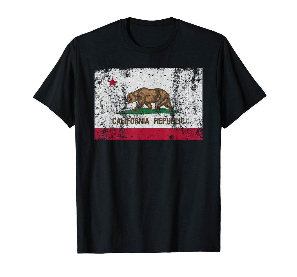 State California Flag Distressed T-Shirt - Casual Everyday Wear Men Women - T-Shirt, Sweatshirt, Hoodie