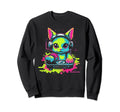 Kawaii Cat Dj Japanese Edm Y2K Sweatshirt - Graphic Print for Adults - T-Shirt, Sweatshirt, Hoodie