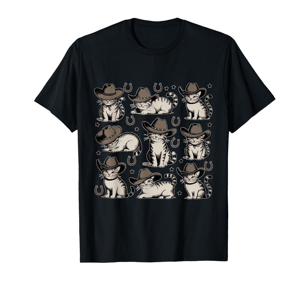 Cowboy Cats And Kittens Western T-Shirt - Custom Art Print Men Women - T-Shirt, Sweatshirt, Hoodie