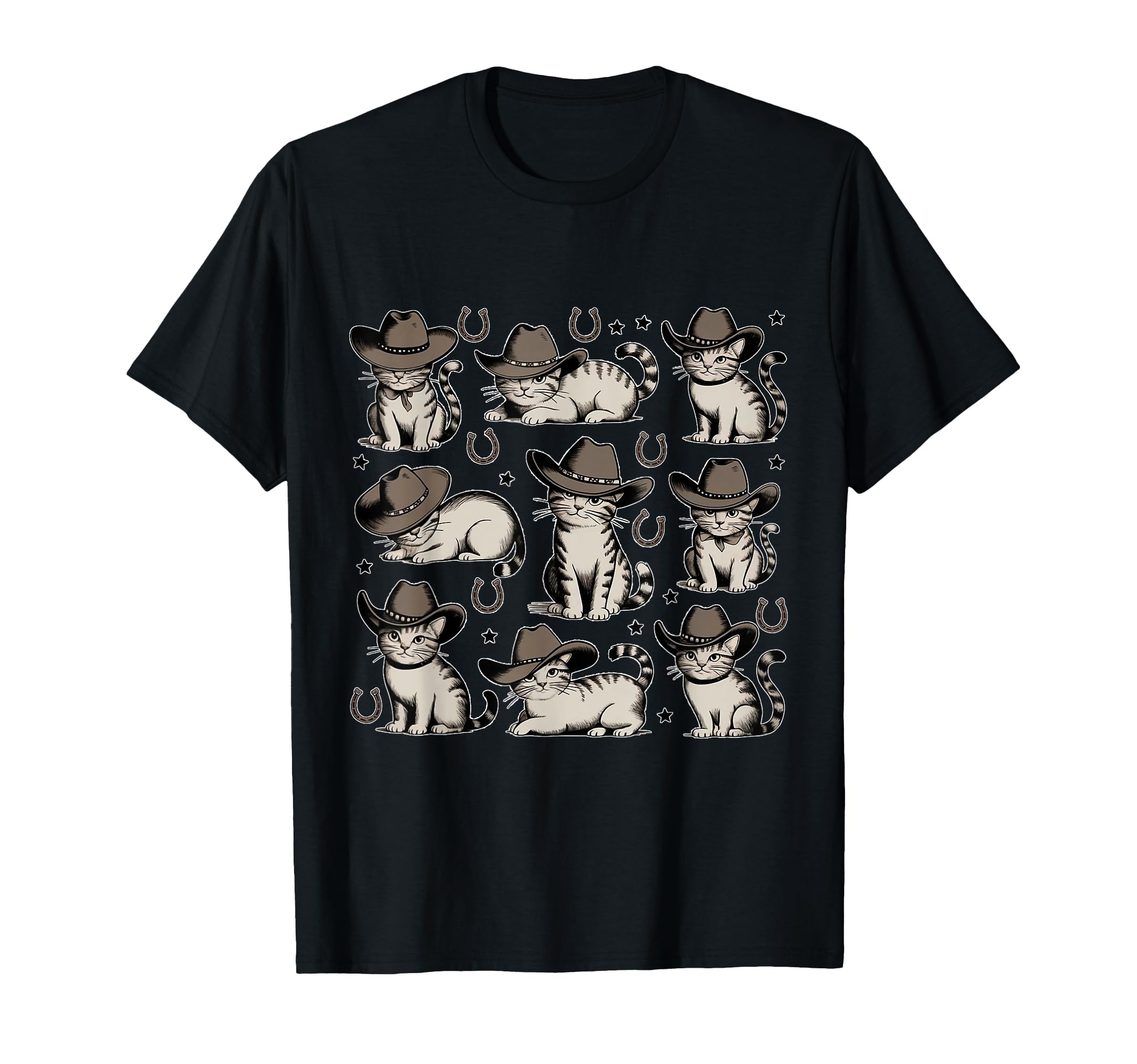 Cowboy Cats And Kittens Western T-Shirt - Custom Art Print Men Women - T-Shirt, Sweatshirt, Hoodie