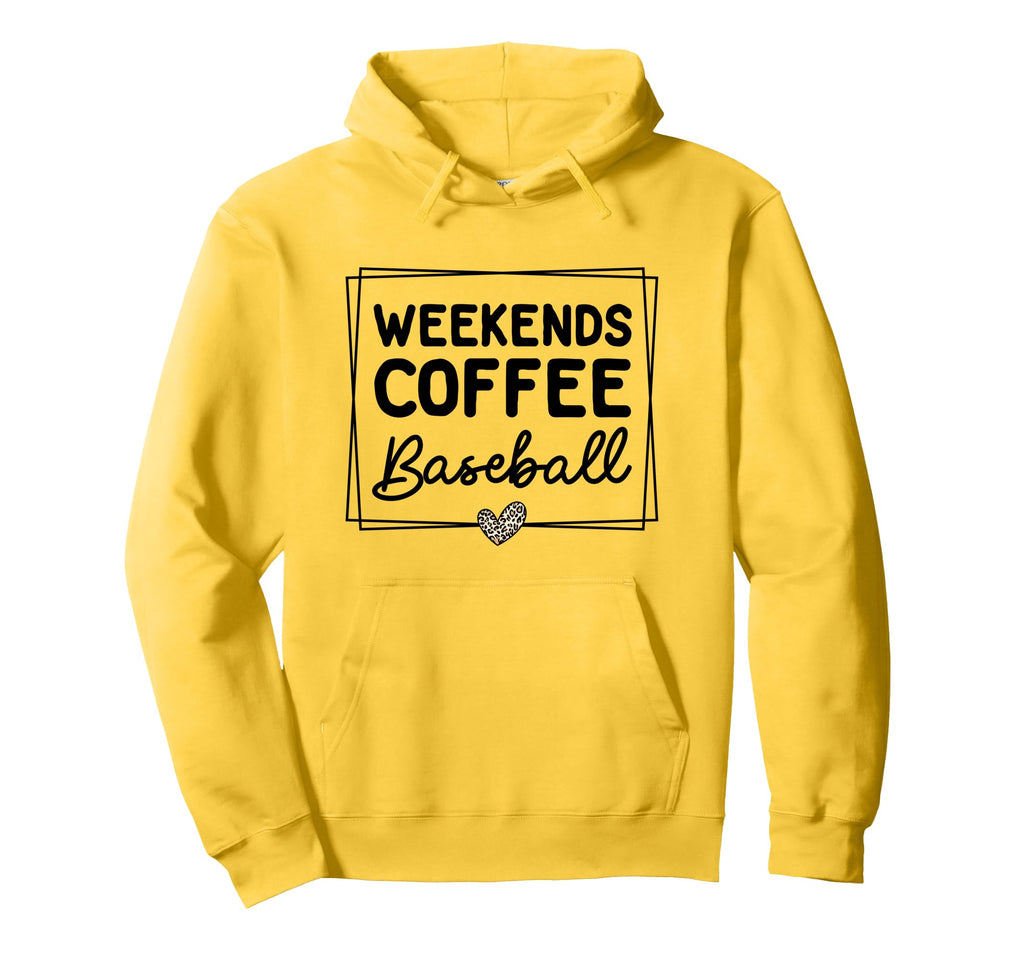 Weekends Coffee And Baseball Mom Life Hoodie - Aesthetic Graphic Men Women - T-Shirt, Sweatshirt, Hoodie
