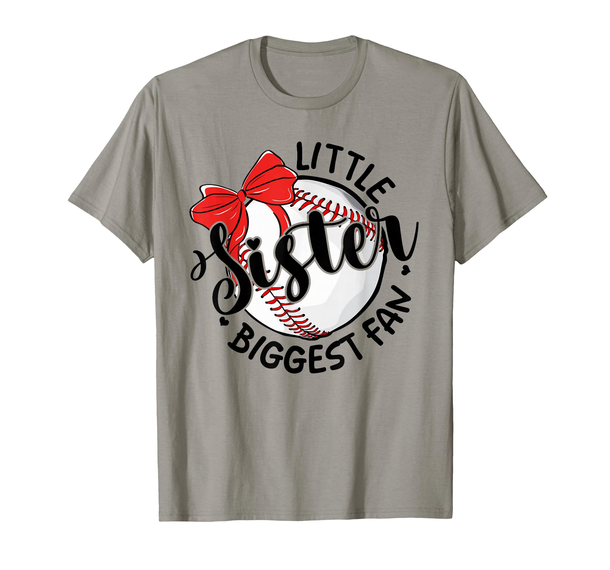 Baseball Little Sister Biggest Fan Bow T-Shirt - Minimalist Print Unisex - T-Shirt, Sweatshirt, Hoodie