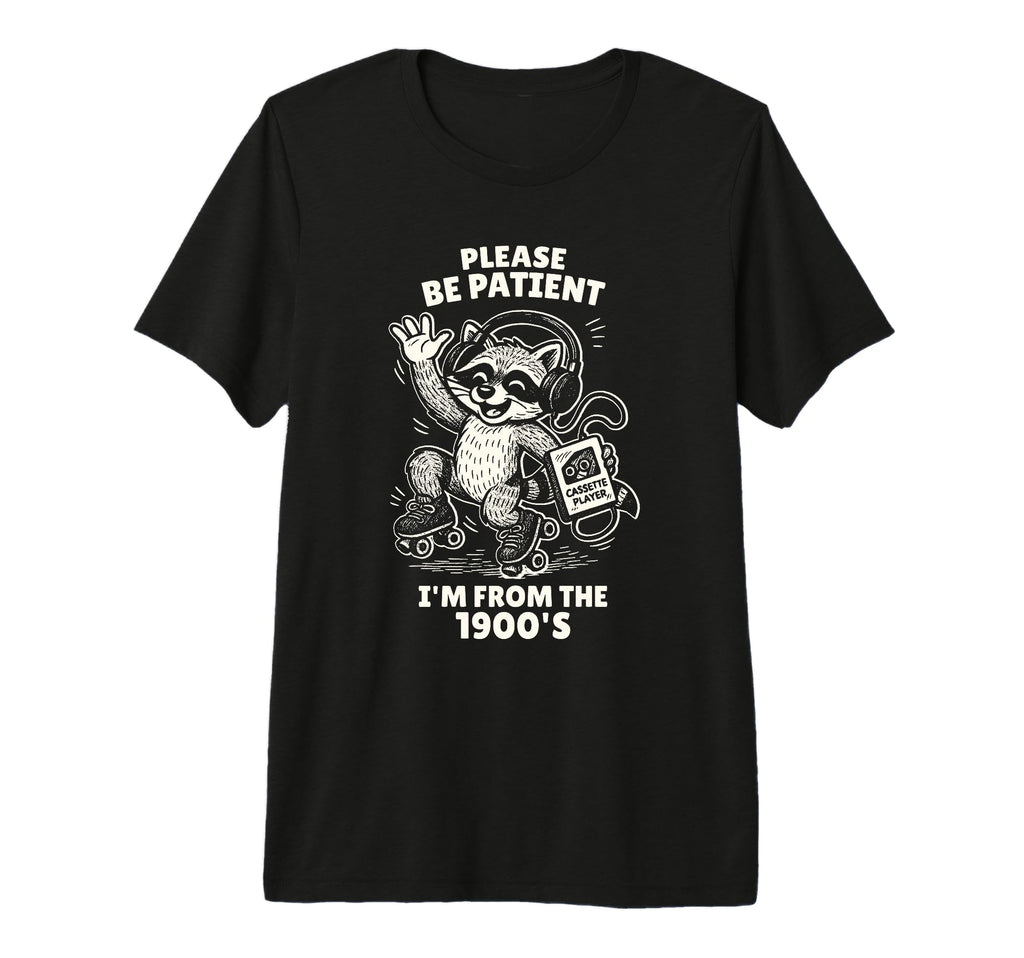 Raccoon 1900S Cassette Player Roller T-Shirt - Streetwear Style Men Women - T-Shirt, Sweatshirt, Hoodie