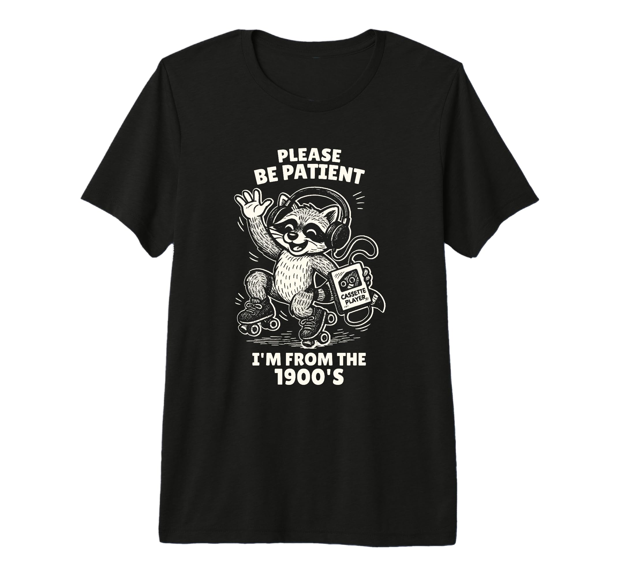 Raccoon 1900S Cassette Player Roller T-Shirt - Streetwear Style Men Women - T-Shirt, Sweatshirt, Hoodie