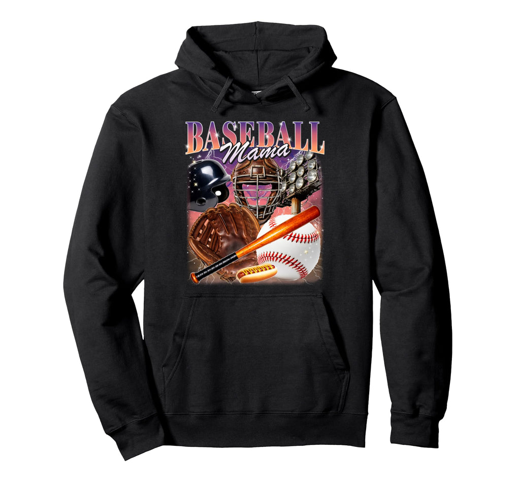 Baseball Mama Bootleg 90S Mom Ballers Hoodie - Custom Art Print for Adults - T-Shirt, Sweatshirt, Hoodie