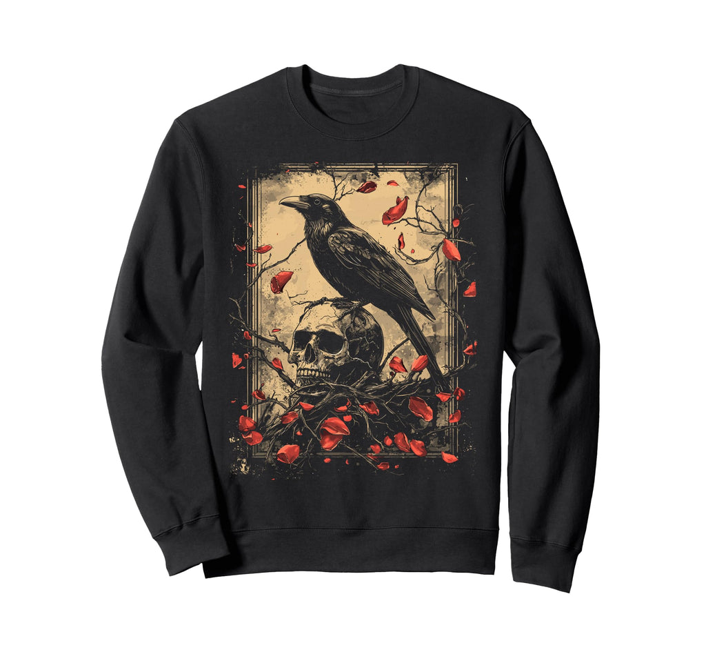 Raven Crow Y2K Grunge Aesthetic Dark Sweatshirt - Streetwear Style Unisex - T-Shirt, Sweatshirt, Hoodie