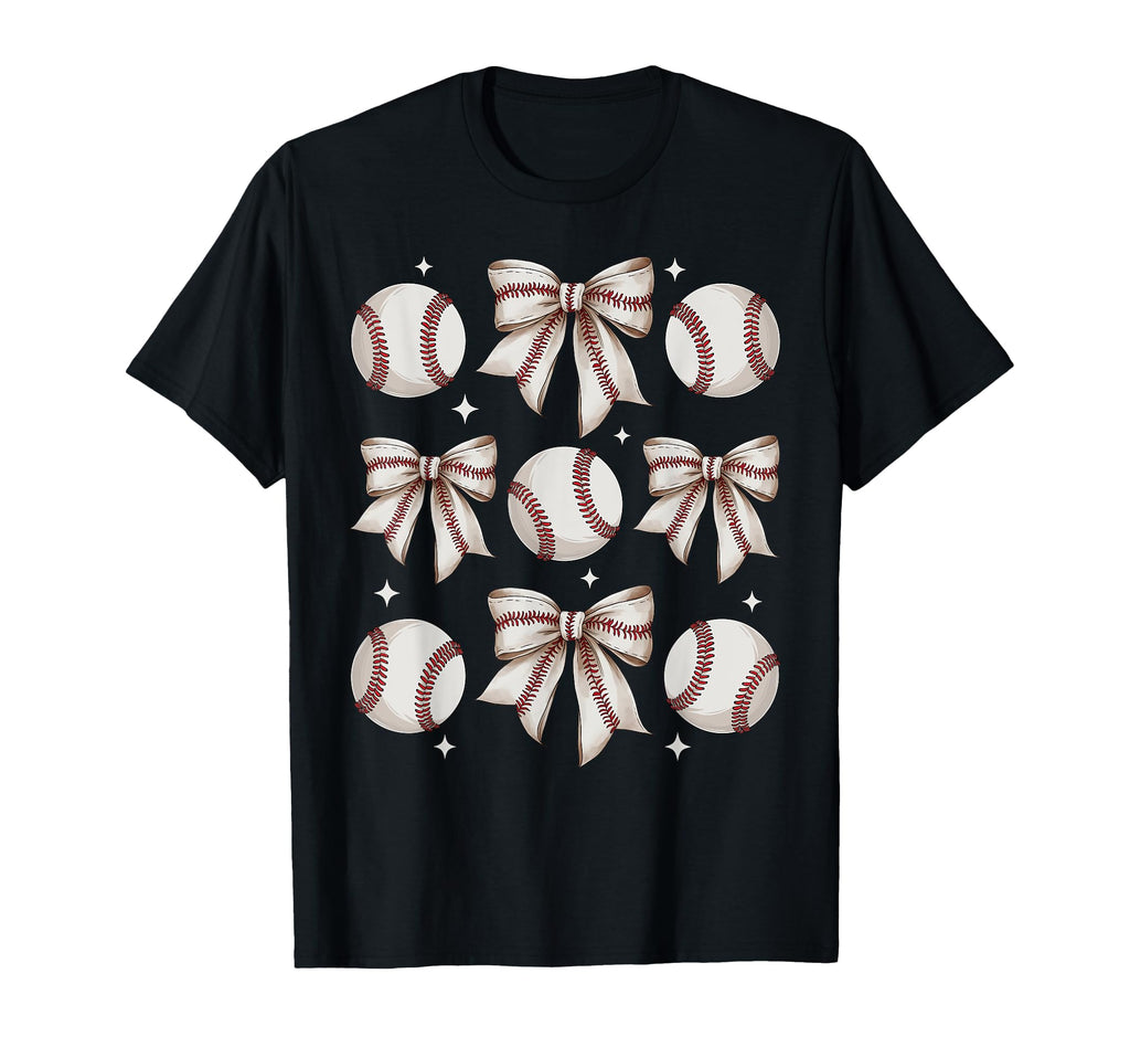 Baseball Coquette Bow Baseball Mom T-Shirt - Graphic Print for Adults - T-Shirt, Sweatshirt, Hoodie