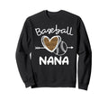 Baseball Nana Leopard Heart Sweatshirt - Fun Novelty Design Men Women - T-Shirt, Sweatshirt, Hoodie