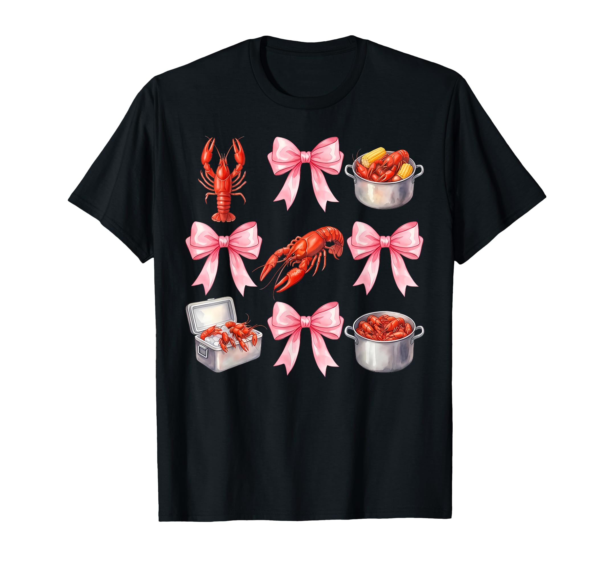 Funny Bow Coquette Crawfish Boil Y2K T-Shirt - Trendy Graphic for Adults - T-Shirt, Sweatshirt, Hoodie